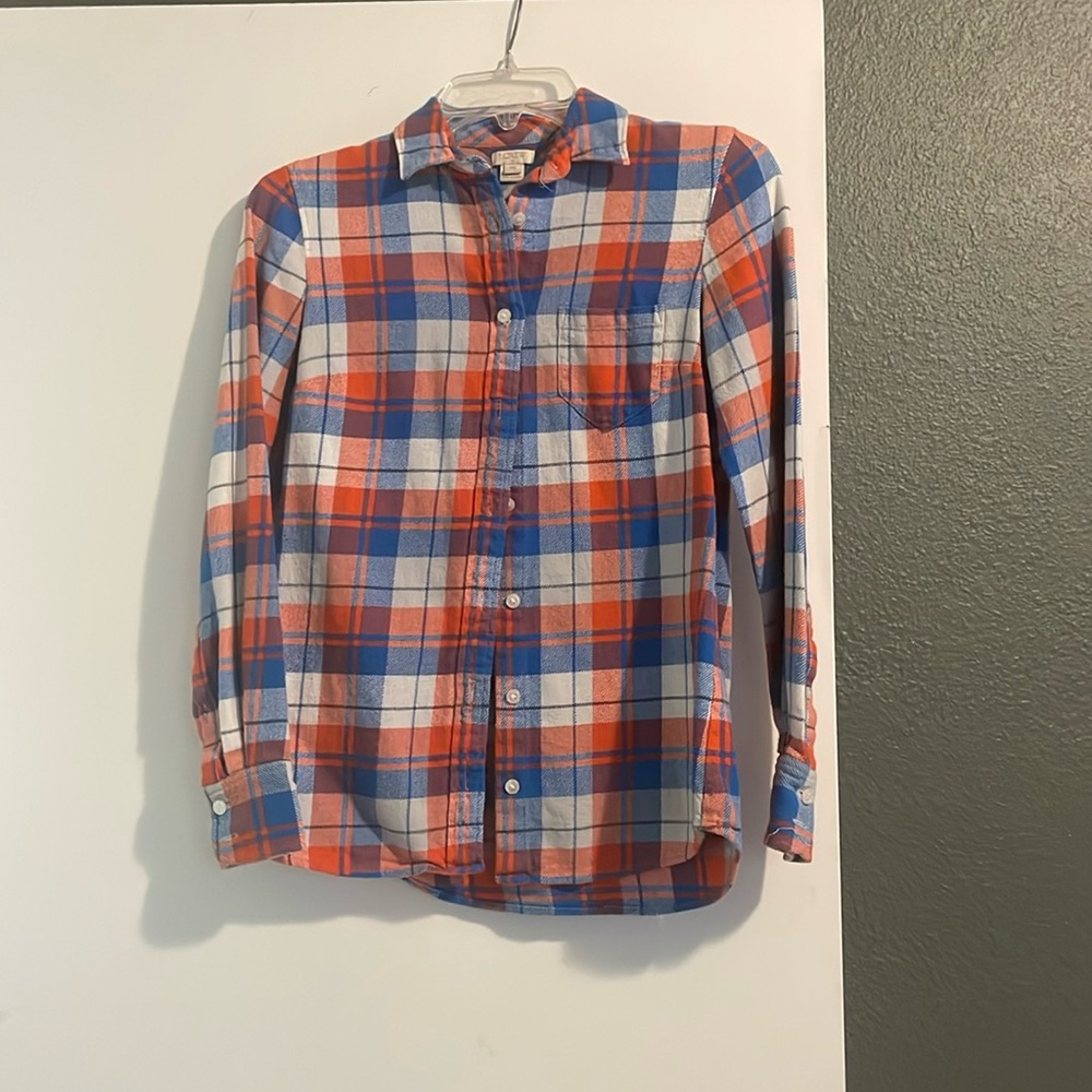 Orange JCrew Flannel